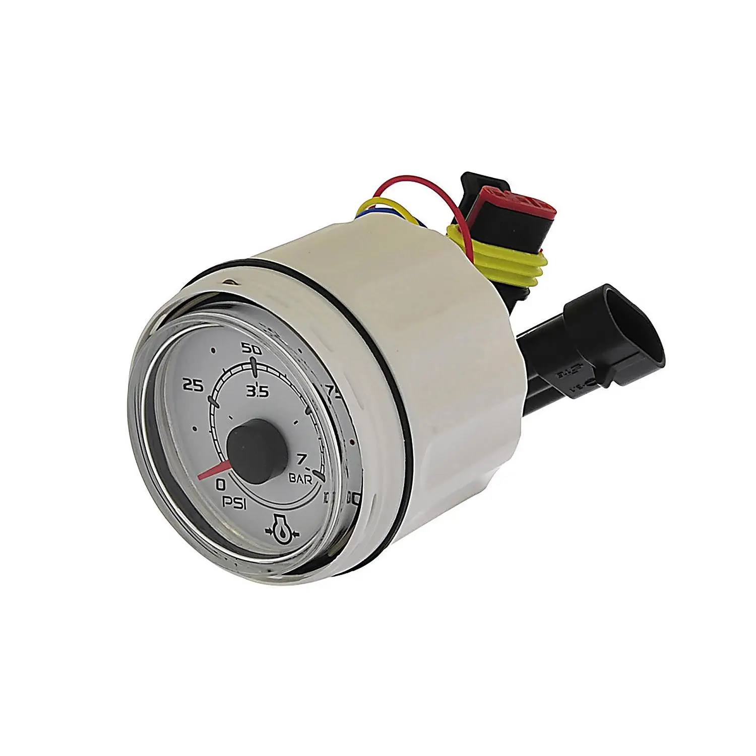8M0052869 100 PSI Oil Pressure Gauge SmartCraft - Round - white - Image 2