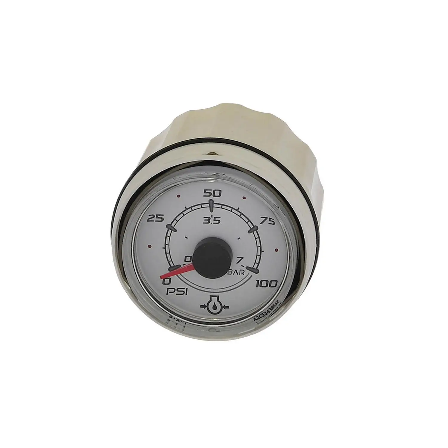 8M0052869 100 PSI Oil Pressure Gauge SmartCraft - Round - white - Image 3
