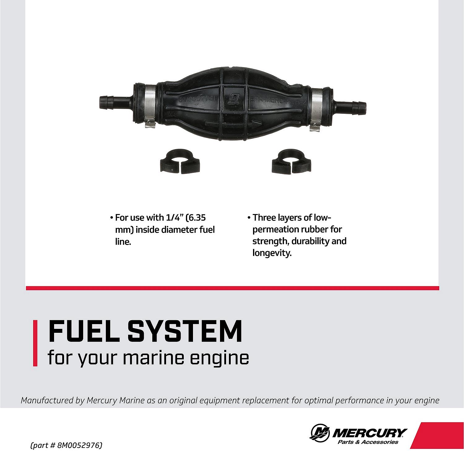 Mercury Primer Bulb 8M0052976 for 1/4-Inch (6.35 mm) Inside Diameter Fuel Lines